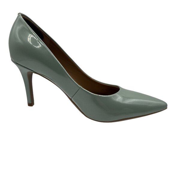 Calvin Klein Gayle Womens 7 Patent Leather Aqua Pointed Toe Dress Pump Timeless - Picture 10 of 16